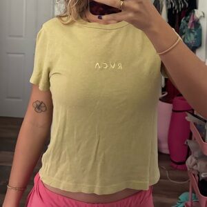 RVCA Women's Light Yellow Short Sleeve Tee